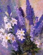 Hills, Laura Coombs Larkspur and Lilies oil painting reproduction